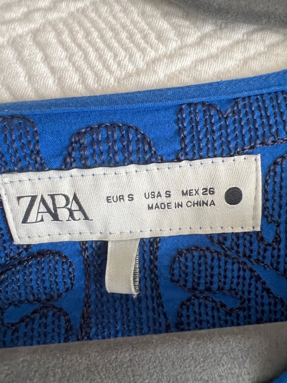 Zara Blue and Black Embroideted Dress - Picture 3 of 7